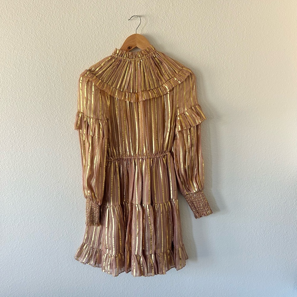 NWT Ulla Johnson Averil Ruffled Georgette Dress in Blush - Picture 6 of 6